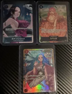 Bandai One Piece 3 Character Card Lot Boa Hancock, Rebecca, Vivi JP - Image 1