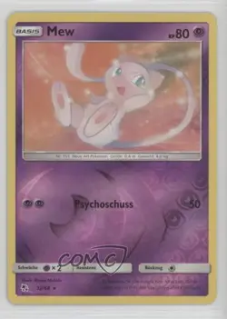 Mew German Reverse Foil Pokemon Sun & Moon Hidden Fates #32 - Image 1