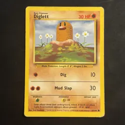 Pokemon Vintage ERROR Diglett Fight Symbol Error Base Set Deck Exclusive 1999 - Image 1