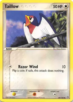 TAILLOW 68/106 - NON-HOLO - COMMON - EX Emerald - 2005 Pokemon Card - NM/M - Image 1
