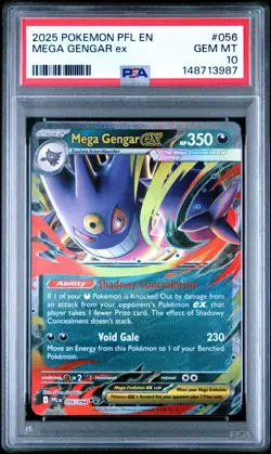2025 Pokemon Phantasmal Flames # 056 Mega Gengar EX PSA 10 GEM MINT! - Image 1