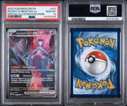 2025 POKEMON DRI EN-DESTINED RIVALS #231 ROCKET'S MEWTWO EX PSA 10 - Image 3