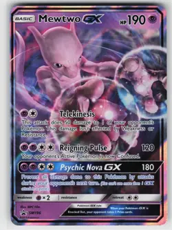 Mewtwo GX - SM196 Holo P Sun & Moon Promo Pokemon Damaged - Image 1
