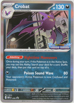 Pokemon TCG Crobat Mega Evolution Chaos Rising Staff Promo NM - Image 1