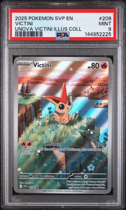PSA 9 2025 POKEMON SVP EN-SV PROMO 208 VICTINI UNOVA VICTINI ILLUSTRATION BOX - Image 1