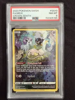 Pokemon PSA 8 Mew GG10/GG70 Ultra Rare Full Art Holo Crown Zenith EN - Image 1