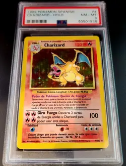 PSA 8 Charizard Base Set 1999 Pokemon Holo Spanish 4/102 - Image 2