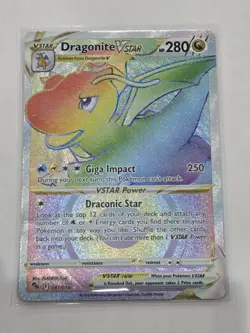 Dragonite VStar 081/078 Full Art Rainbow Holo Secret Rare Pokemon Go - Image 1