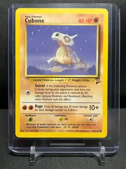 Cubone 70/130 Pokemon 2000 Base Set 2 LP - Image 1