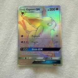 Pokemon TCG Espeon GX (Sun & Moon Base 152/149) Rainbow Secret Rare LP - Image 1