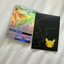 Pokemon TCG Espeon GX (Sun & Moon Base 152/149) Rainbow Secret Rare LP - Image 3