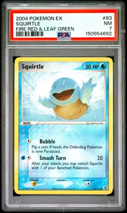 2004 POKEMON EX FIRE RED & LEAF GREEN #83 SQUIRTLE FIRE RED & LEAF GREEN PSA 7 - Image 1