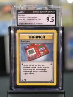 Pokemon Pokedex 1st Edition Base Set Trainer 87/102 CGC 9.5 German 1999 - Image 1