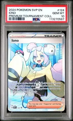 PSA 10 IONO 124 BLACK STAR PROMO PREMIUM TOURNAMENT COLLECTION POKEMON 😍 - Image 1