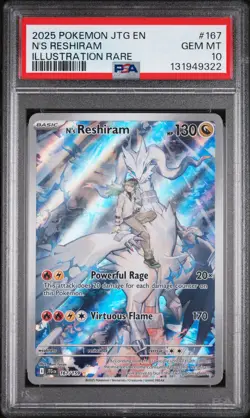 2025 POKEMON JTG EN-JOURNEY TOGETHER ILLUSTRATION RARE #167 N'S RESHIRAM PSA 10 - Image 1
