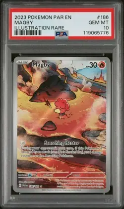 Magby 186/182 Illustration Rare SV04 Pokemon Paradox Rift PSA 10 - Image 1