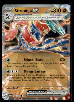 Pokemon TCG SV06: Twilight Masquerade #106/167 Greninja ex - Image 1