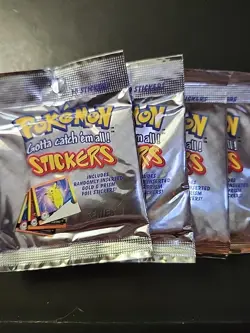 1999 Pokemon Artbox Stickers Series 1 Factory Sealed Booster Packs (4) - Image 1