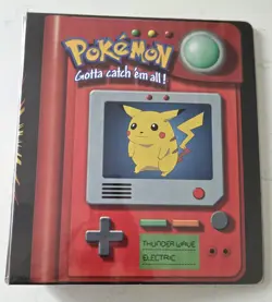 Pokemon Pikachu Trading Card Album Vintage 1997 3 Ring Binder - Image 1