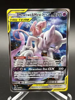 Mewtwo & Mew GX SM191 Sun & Moon Full Art Black Star Promo Holo Pokemon Card NM - Image 1