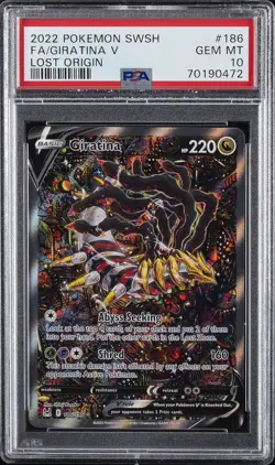2022 POKEMON SWORD & SHIELD LOST ORIGIN #186 FULL ART/GIRATINA V PSA 10 - Image 1