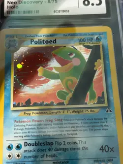 CGC Graded 8.5 2001 Pokemon NEO Discovery Politoed Holo 8/75 NM/MINT+ - Image 3