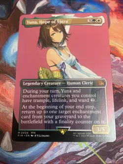Yuna, Hope of Spira (Borderless) Final Fantasy Mythic Rare MTG Mint - Image 1