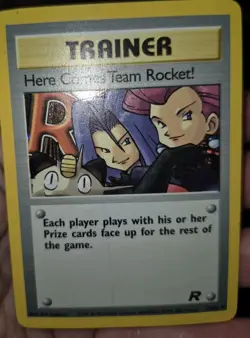 Pokemon card misprint/wrinkle HERE COMES TEAM ROCKET! RARE FREE SHIP!Holo Foil - Image 1