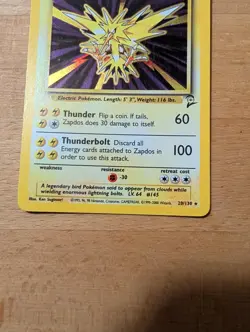 Pokemon Zapdos - Base Set 2 - Holo Rare Unlimited Card 15/62 Basic 80 HP English - Image 4