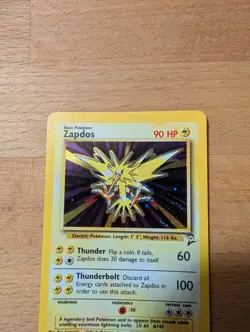 Pokemon Zapdos - Base Set 2 - Holo Rare Unlimited Card 15/62 Basic 80 HP English - Image 5