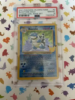 Pokemon TCG Blastoise Holo 2/102 Celebrations Set Graded PSA Gem Mint 10 - Image 1