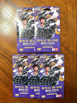One Piece TCG OP-10 Royal Blood Sleeved Booster Packs Lot of 5 New Sealed - Image 1