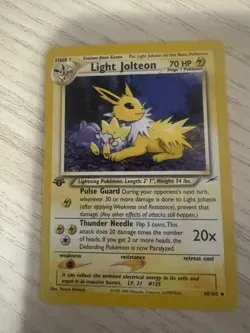 pokemon card first edition light jolteon - Image 1