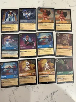 Disney Lorcana Cold Foil 16 Card Lot Aurora Mickey Moana Tiana - Image 1