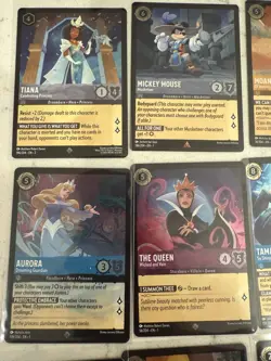 Disney Lorcana Cold Foil 16 Card Lot Aurora Mickey Moana Tiana - Image 2