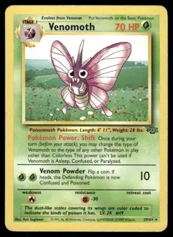 Pokemon Cards Venomoth 29/64 Jungle Rare LP - Image 1