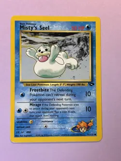 Pokemon TCG Misty's Seel Gym Challenge Unlimited Card 91/132 LP - Image 1