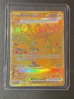 Pikachu EX Prismatic Evolutions Holo Hyper Rare Gold Card 179/131 SV - Image 1