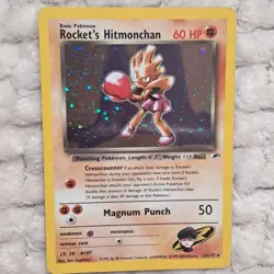 Pokemon TCG 1999 Rocket's Hitmonchan 11/132 Gym Heroes Holo WOTC - Image 1