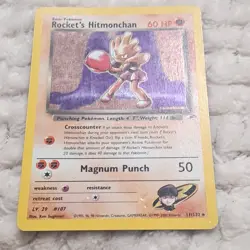 Pokemon TCG 1999 Rocket's Hitmonchan 11/132 Gym Heroes Holo WOTC - Image 2