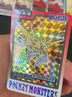 JAPANESE POKEMON ZAPDOS No.145 PRISM CARDDASS 1997 POCKET MONSTERS ELECTHOR - VG - Image 2