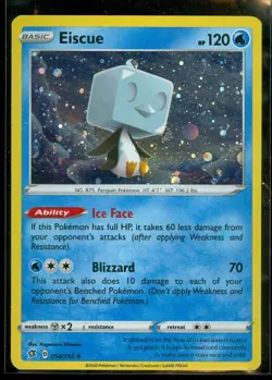 Pokemon EISCUE 054/192 Rebel Clash - RARE COSMOS HOLO PROMO - MINT - Image 1