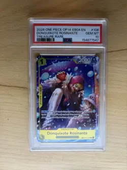 One Piece Donquixote Rosinante OP14-EB04 #108 PSA 10 Treasure Rare GEM MINT - Image 1