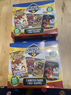 Lot Of 2 Pokemon Mystery Power Box 2 Booster Packs & 65ct Sleeves 1:10 2022 - Image 1