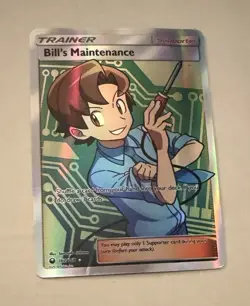 Pokemon Bill's Maintenance ULTRA RARE FULL ART Holo 162/168 SM-Celestial Storm - Image 1