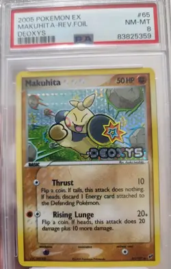 Pokemon Makuhita EX Deoxys Reverse Holo #65 PSA 8 Mint - Image 1