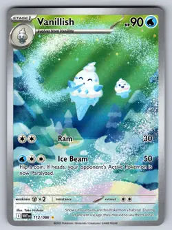 Vanillish 112/086 Holo Illustration Rare SV: White Flare Pokemon TCG NM - Image 1