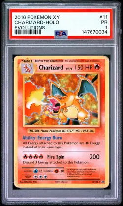 Charizard Holo PSA 1 2016 Pokemon XY Evolutions #11 - Image 1