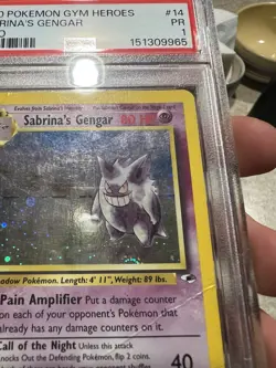 SWIRL PSA 1 PR 2000 Pokemon Gym Heroes Sabrina's Gengar 14/132 Holo Foil Rare - Image 3