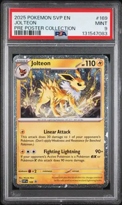 Pokemon Prismatic Evolutions Jolteon #169 Poster Collection Promo - PSA 9 - Image 1